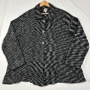 VTG Lady Jane 3 Button Womens Coat‎ Herringbone Swing Textured Cottage 90's Sz L